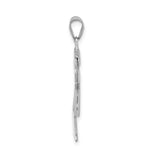 14K White Gold Medium Boy w/Hat on Right Engravable Charm, 30 x 20mm view