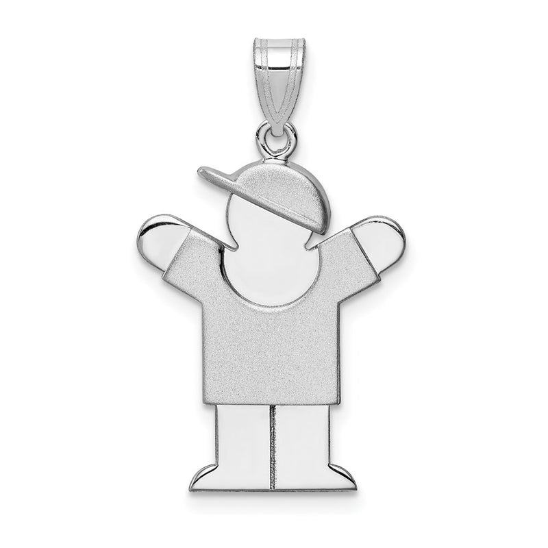 14K white gold engravable charm