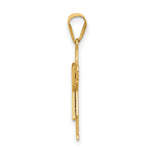 14K Satin Engravable Girl w/Ruffled Skirt Charm view
