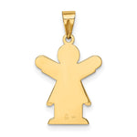 14K Satin Engravable Girl w/Ruffled Skirt Charm view