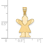 14K Satin Engravable Girl w/Ruffled Skirt Charm view