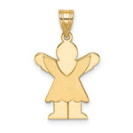 14K Satin Engravable Girl w/Ruffled Skirt Charm view