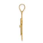 14K Solid Satin Engravable Boy with Overalls Charm view