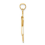 14K Solid Satin Engravable Girl w/Ruffled Skirt Charm view