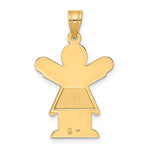 14K Solid Satin Engravable Girl w/Ruffled Skirt Charm view