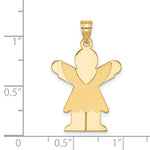 14K Solid Satin Engravable Girl w/Ruffled Skirt Charm view