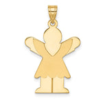 14K Solid Satin Engravable Girl w/Ruffled Skirt Charm view