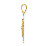 14K Solid Satin Engravable Boy w/Overalls Charm view