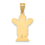14K Solid Satin Engravable Boy w/Overalls Charm view