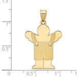 14K Solid Satin Engravable Boy w/Overalls Charm view