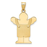 14K Solid Satin Engravable Boy w/Overalls Charm view