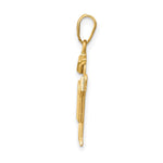14K Solid Engravable Boy with Hat on Left Charm, 25 x 15mm view