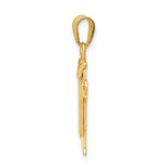 14K Solid Engravable Boy in Overalls with Hat on Left Charm, 26 x 15mm view
