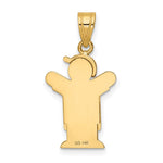 14K Solid Engravable Boy in Overalls with Hat on Left Charm, 26 x 15mm view