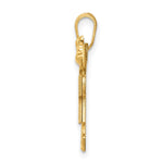 14K Solid Engravable Small Double Girls Charm view