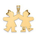 14K Solid Engravable Small Double Girls Charm view