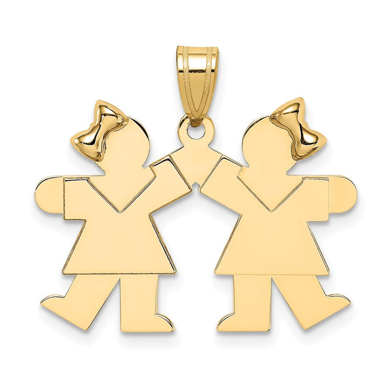 14K gold engravable charm