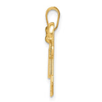 14K Solid Engravable Small Girl on Left and Boy on Right Charm view