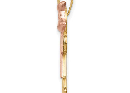 14k Tri-Color Large Boy on Left and Girl on Right Engravable Charm (Style XK419)