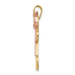 14K Tri-Color Large Boy on Left and Girl on Right Engravable Charm, 25 x 35mm view
