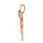14K Two-Tone Small Double Girls Engravable Charm, 21 x 25mm view
