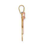 14K Tri-Color Small Girl on Left and Boy on Right Engravable Charm, 21 x 25mm view