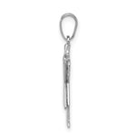 14K White Gold Small Girl with Bow on Right Engravable Charm view