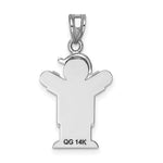 14K White Gold Small Boy with Hat on Left Engravable Charm view