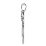 14K White Gold Medium Girl with Bow on Right Engravable Charm view