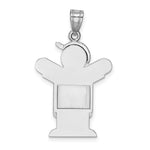 14K White Gold Medium Boy with Hat on Left Engravable Charm view