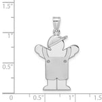 14K White Gold Medium Boy with Hat on Left Engravable Charm view