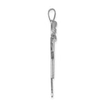 14K White Gold Large Girl with Bow on Left Engravable Charm view