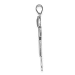 14K White Gold Large Boy with Hat on Right Engravable Charm view