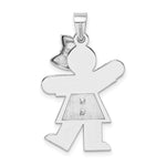 14K White Gold Large Boy with Hat on Right Engravable Charm view