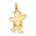 14K Puffed Boy with Hat on Left Engravable Charm view