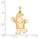 14K Puffed Boy with Hat on Left Engravable Charm view