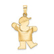 14K Puffed Boy with Hat on Left Engravable Charm
