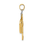 14K Two-Tone Puffed Boy with Hat on Left Engravable Charm view