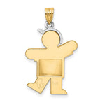 14K Two-Tone Puffed Boy with Hat on Left Engravable Charm view
