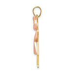 14K Two-Tone Puffed Girl with Bow on Right Engravable Charm, 30 x 20mm view