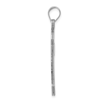 14K White Gold Passion Cross Pendant, 36 x 19mm