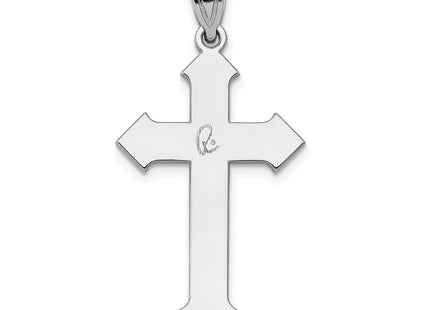 14K white gold cross pendant, further view