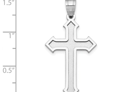 14K white gold cross pendant, another view