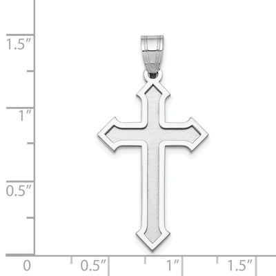 14K White Gold Passion Cross Pendant, 36 x 19mm