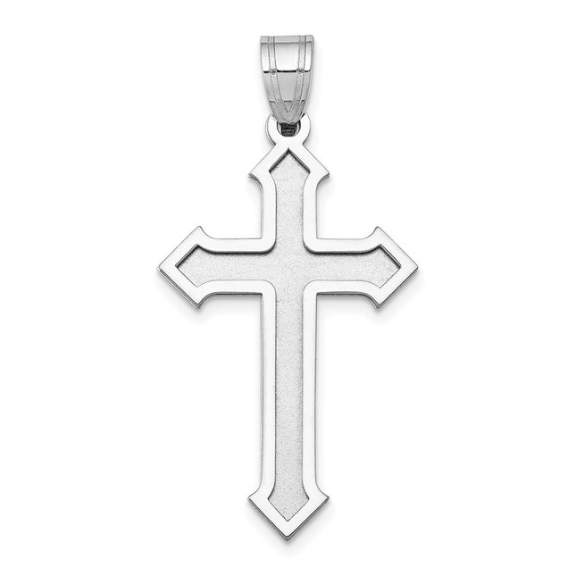 14K white gold cross pendant
