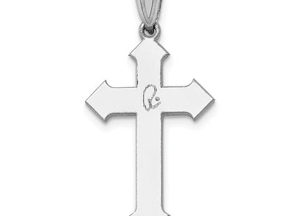14K white gold cross pendant, further view