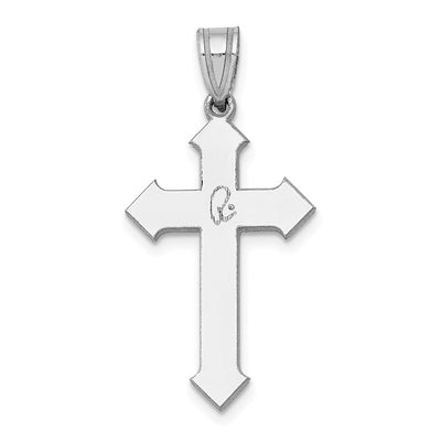 14K White Gold Passion Cross Pendant, 30 x 15mm