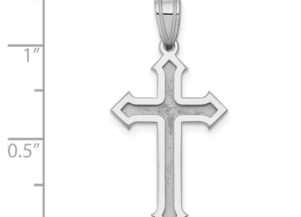 14K white gold cross pendant, another view