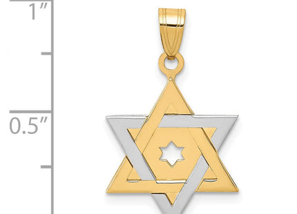 14k Two-tone Star of David Pendant (Style XK686)