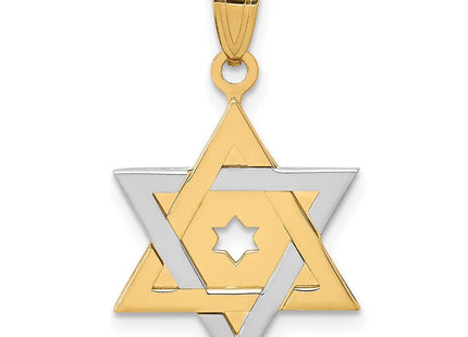14k Two-tone Star of David Pendant (Style XK686)